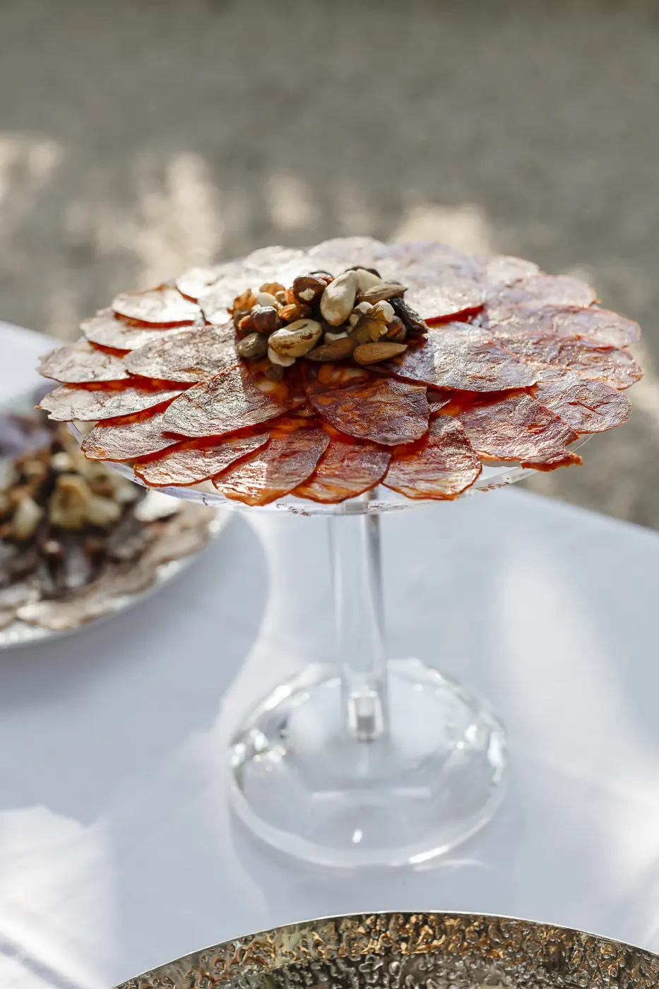 Soporte de cristal con ibéricos